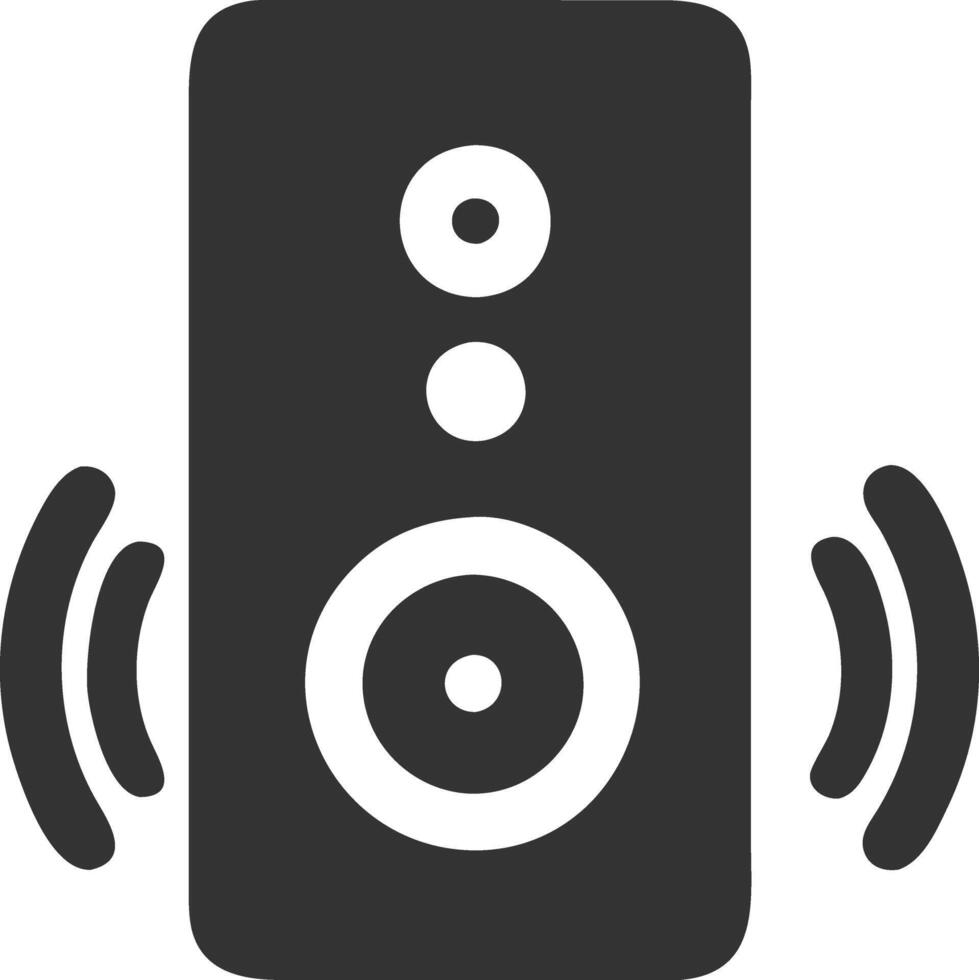 computer speaker black fill icon vector