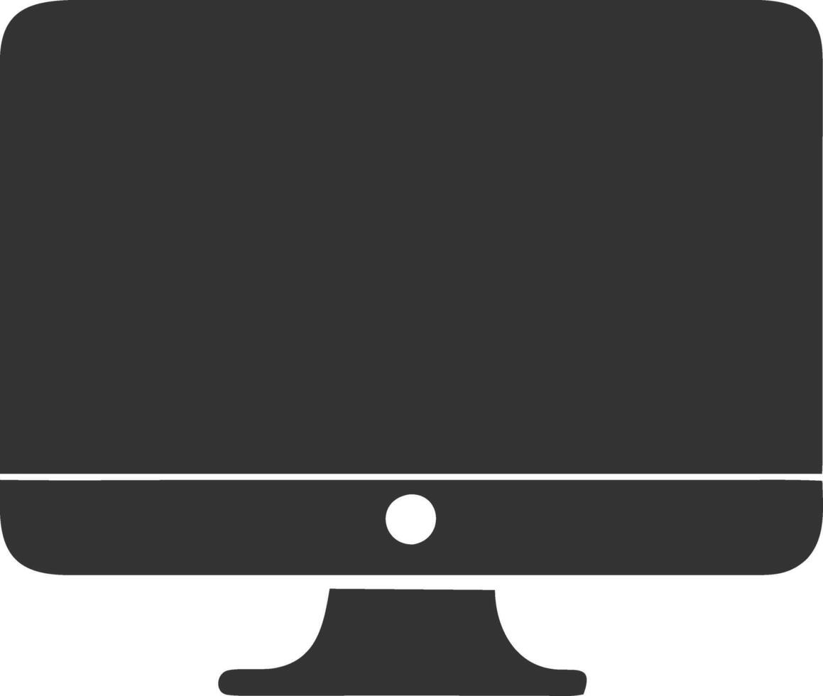 desktop black fill icon vector