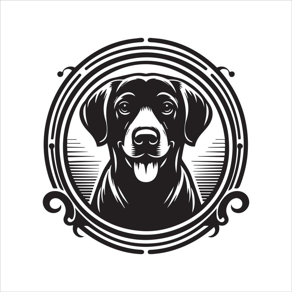 Print editable dog bundle in an illustration frame and floral dog logo vector