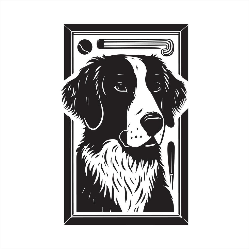 Dog shilhouette design bundle with illustration frames editable vector