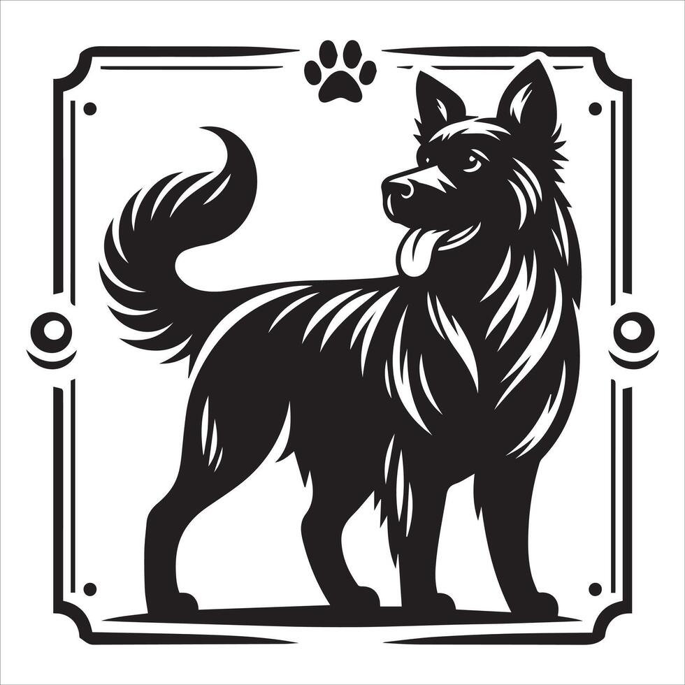 Print editable dog bundle in an illustration frame and floral dog logo vector
