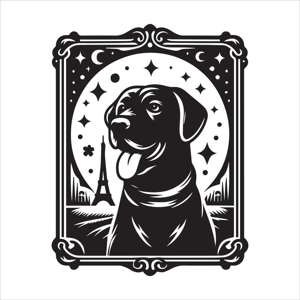 Print editable dog bundle in an illustration frame and floral dog logo vector