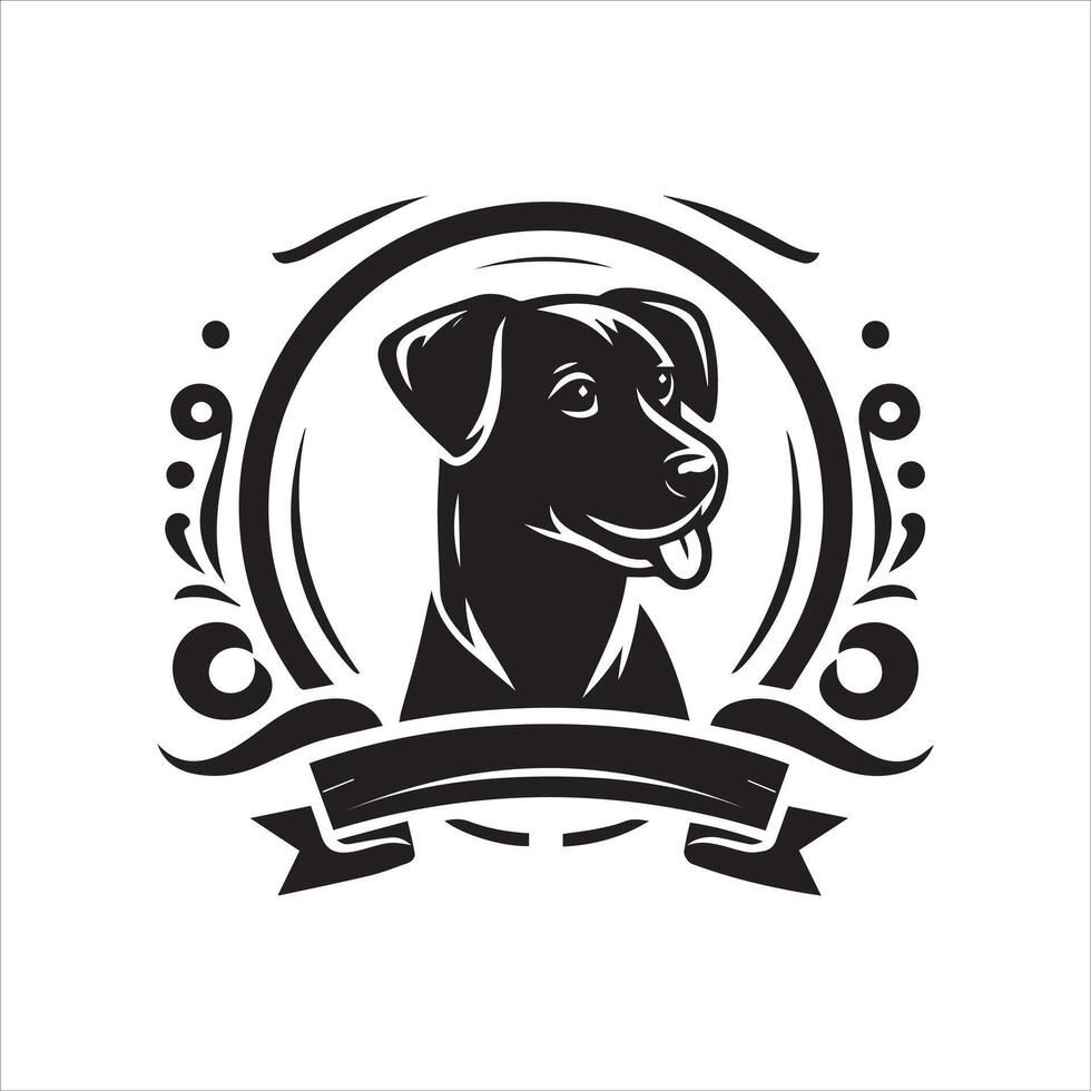 Print editable dog bundle in an illustration frame and floral dog logo vector