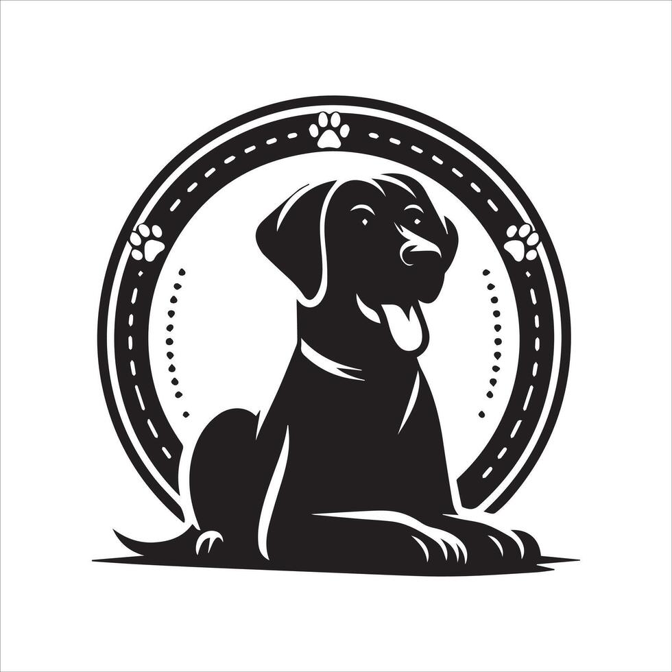 Print editable dog bundle in an illustration frame and floral dog logo vector