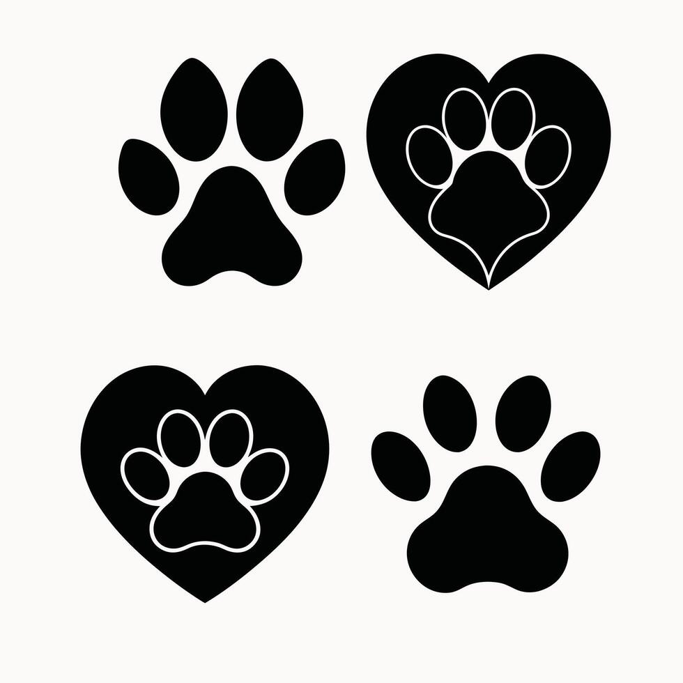 Paw icon set. for mobile concept and web design illustration. vector