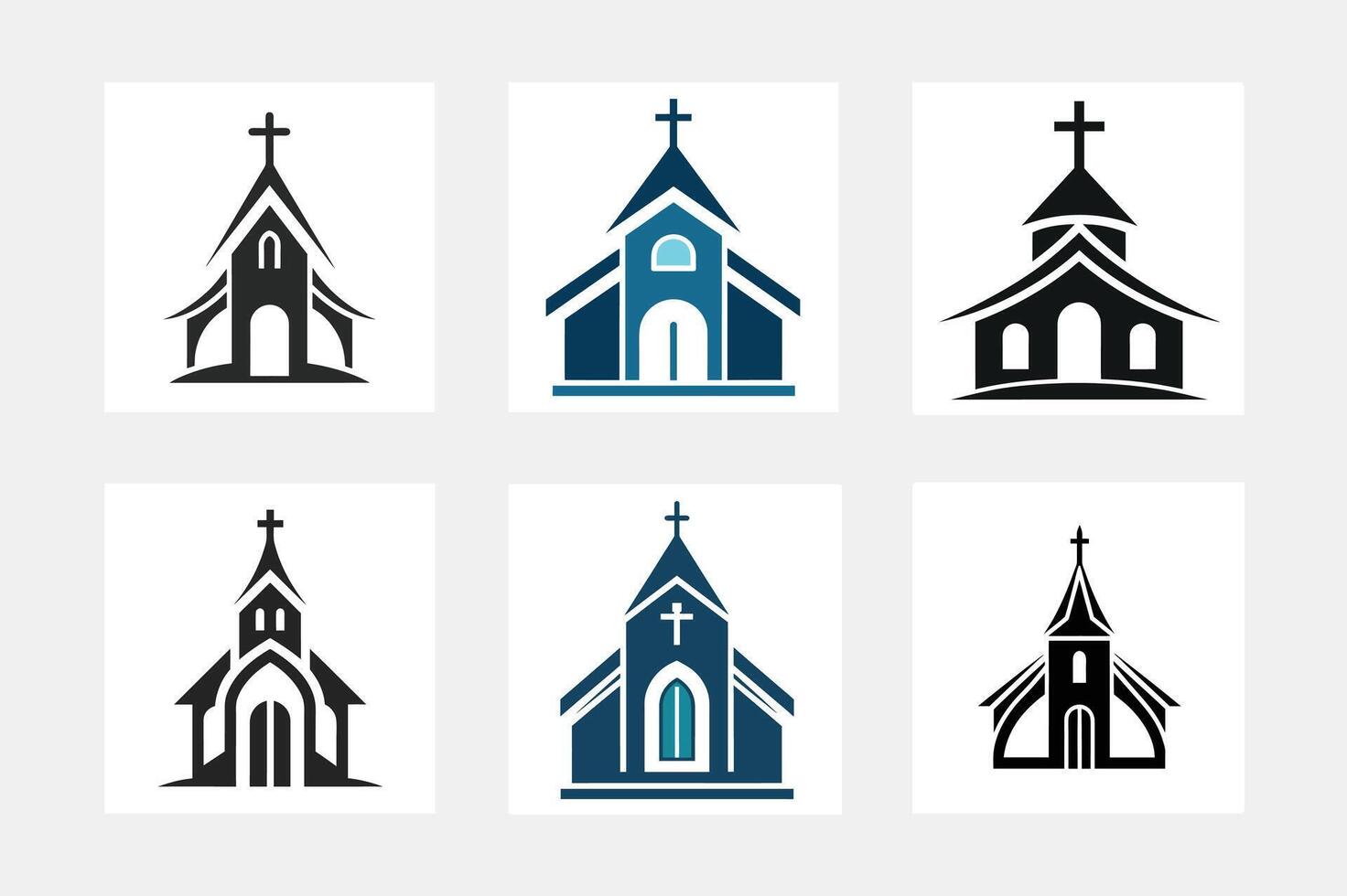 Church building logo design. vector
