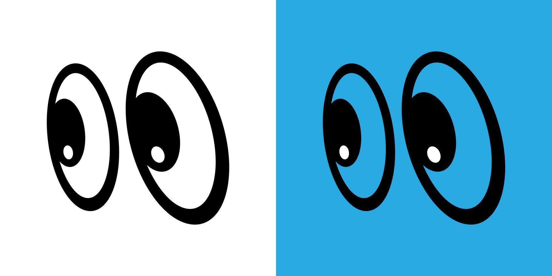 Emoji smile eyes look away stickers for chat messages. vector