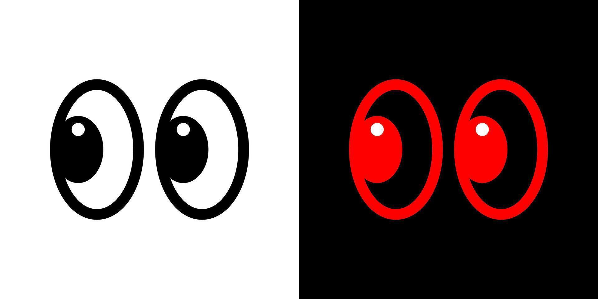 Emoji smile look away stickers for chat messages. vector