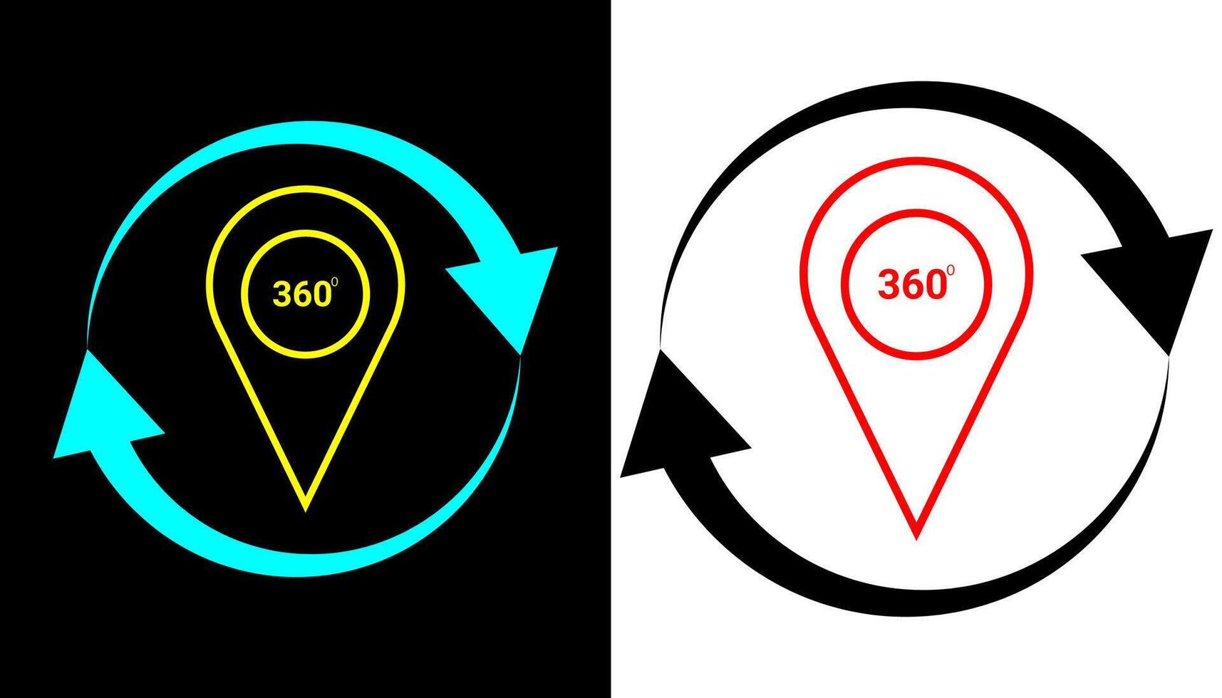Rotating map pin anywhere and anytime icon illustration. vector