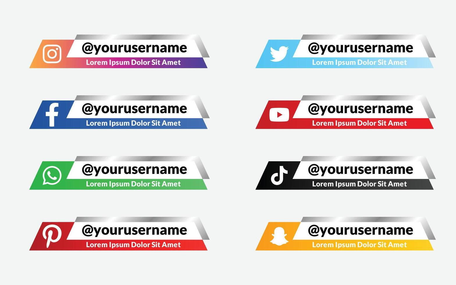 modern social media lower third collection vector