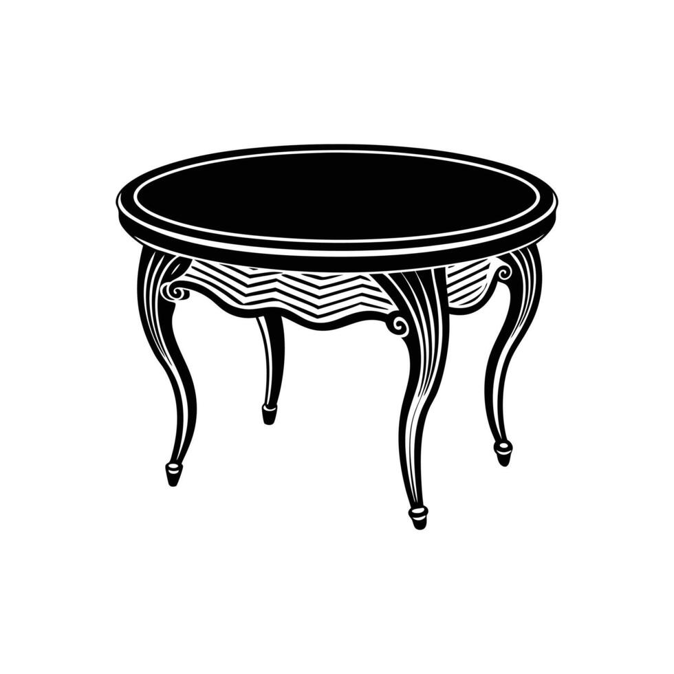 a table silhouette style illustration vector