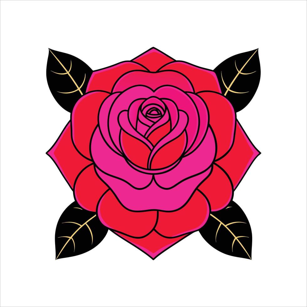 A red rose flower with leaves vector