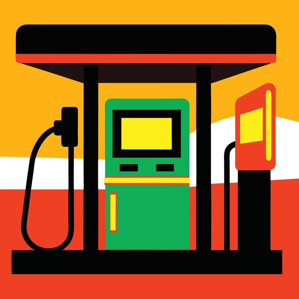 fuel dispenser colourful design illustration vector