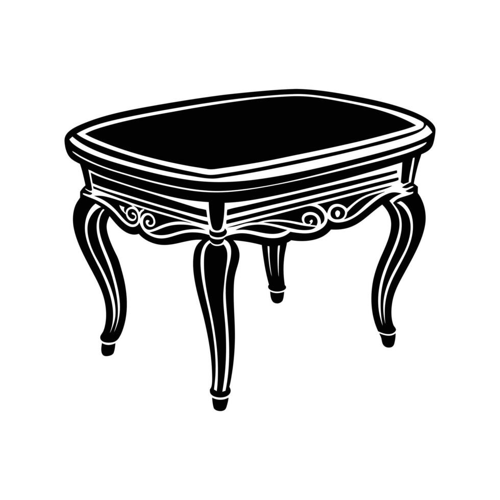 a table silhouette style illustration vector