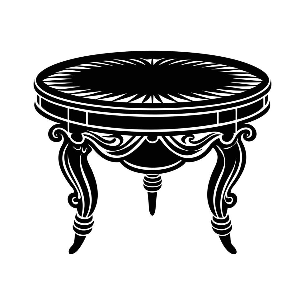 a table silhouette style illustration vector
