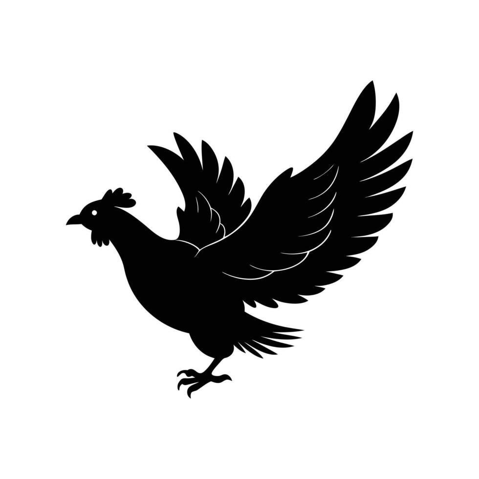 flying hens' silhouette vector