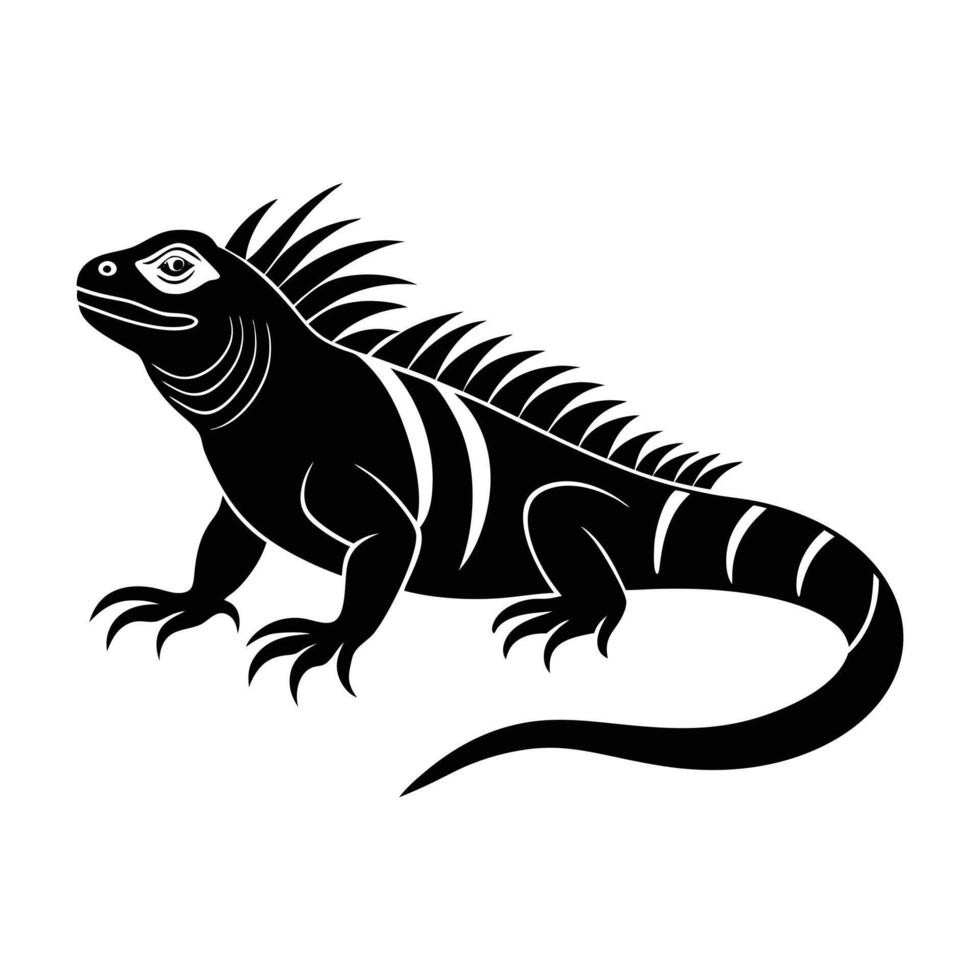 iguana silhouette illustration vector