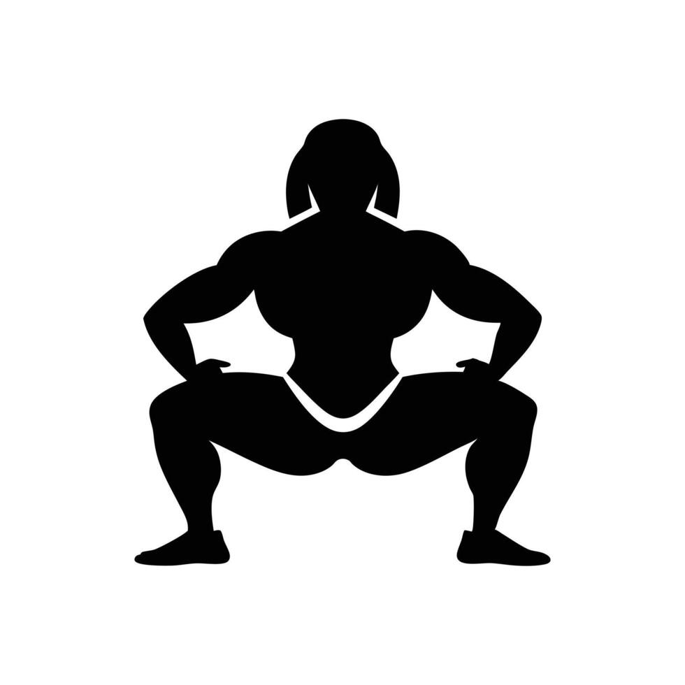 girl with a weight barbell silhouette vector