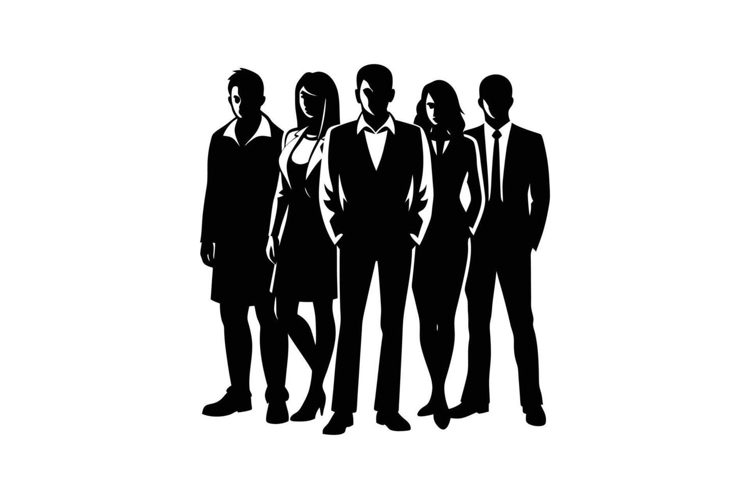 silhouette of a group of people standing vector