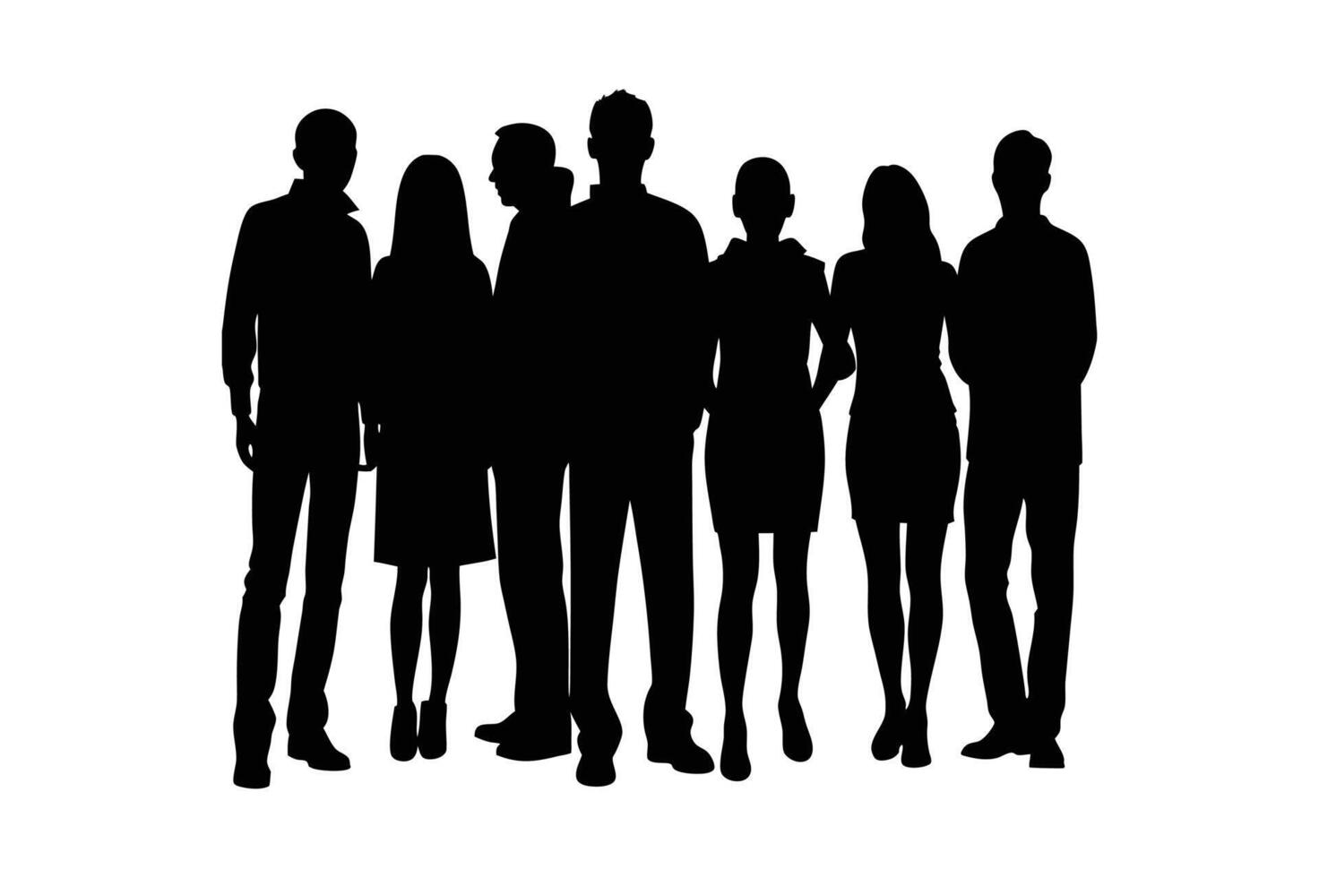 silhouette of a group of people standing vector