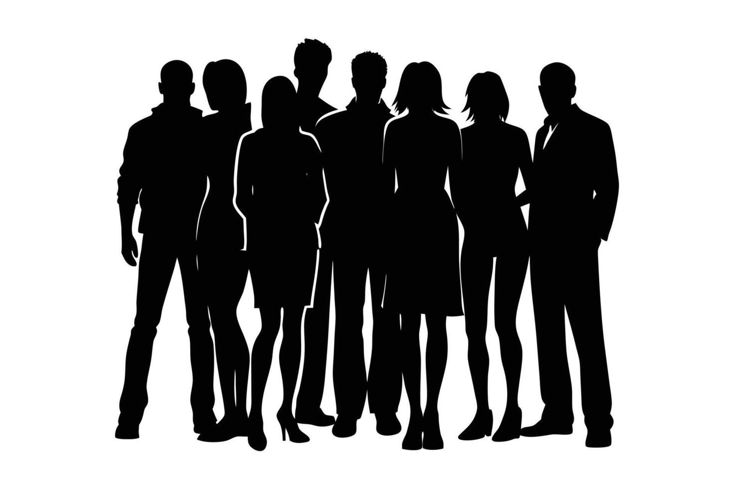 silhouette of a group of people standing vector