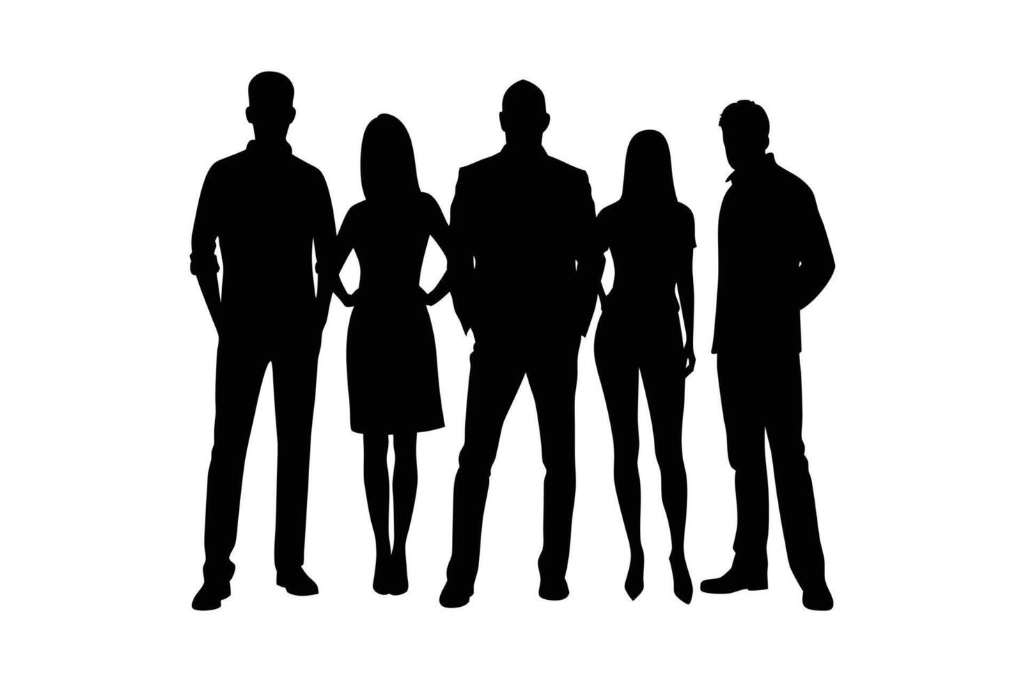 silhouette of a group of people standing vector