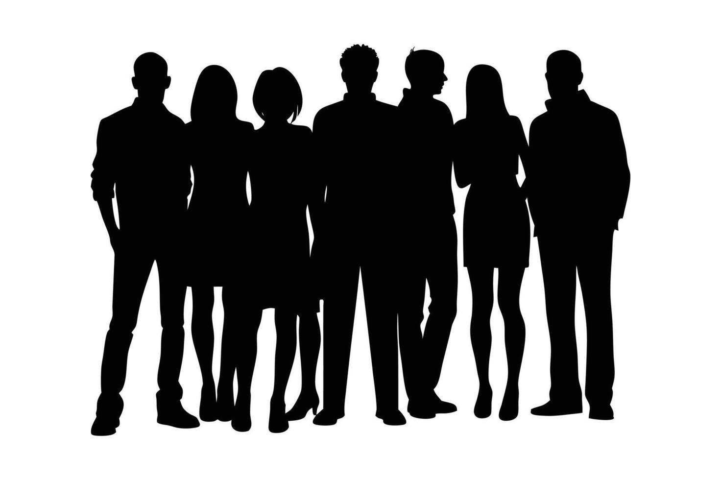 silhouette of a group of people standing vector