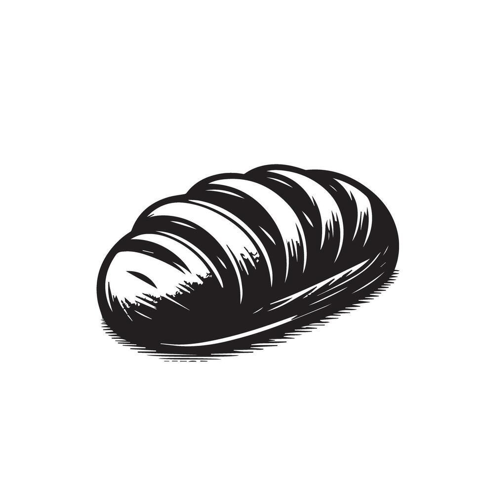 Bread silhouette. Bread logo, icon design. Bread illustration black and white. vector