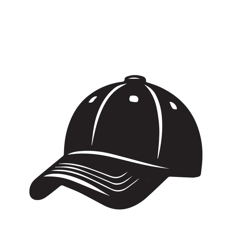 Cap silhouette. Baseball hat logo, icon design. cap illustration black and white vector