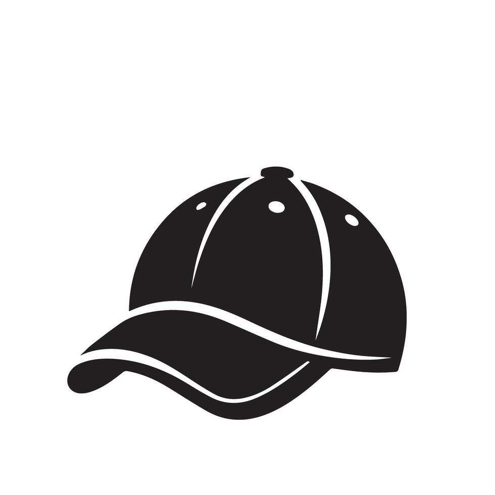 Cap silhouette. Baseball hat logo, icon design. cap illustration black and white vector