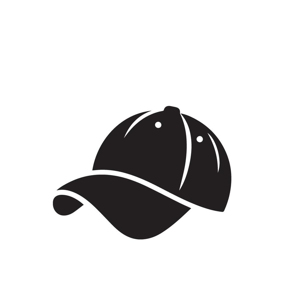 Cap silhouette. Baseball hat logo, icon design. cap illustration black and white vector