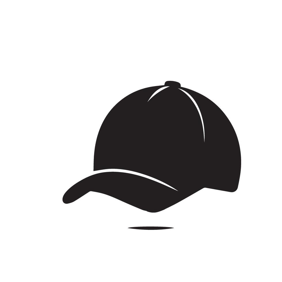 Cap silhouette. Baseball hat logo, icon design. cap illustration black and white vector