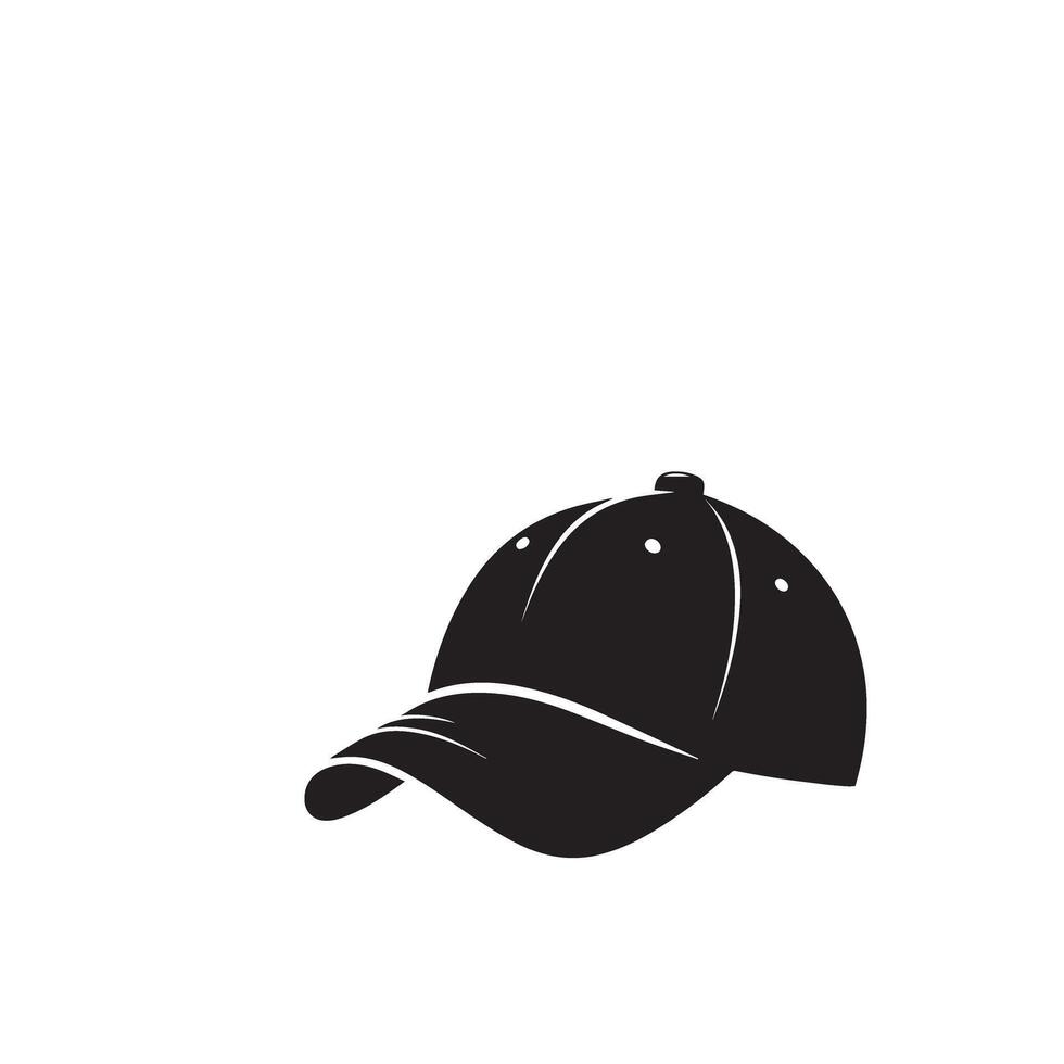 Cap silhouette. Baseball hat logo, icon design. cap illustration black and white vector