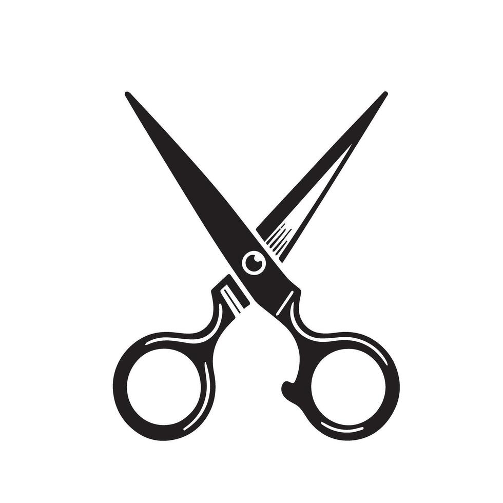 Scissor silhouette. Cutting scissor logo, icon design. Scissor illustration black and white. vector