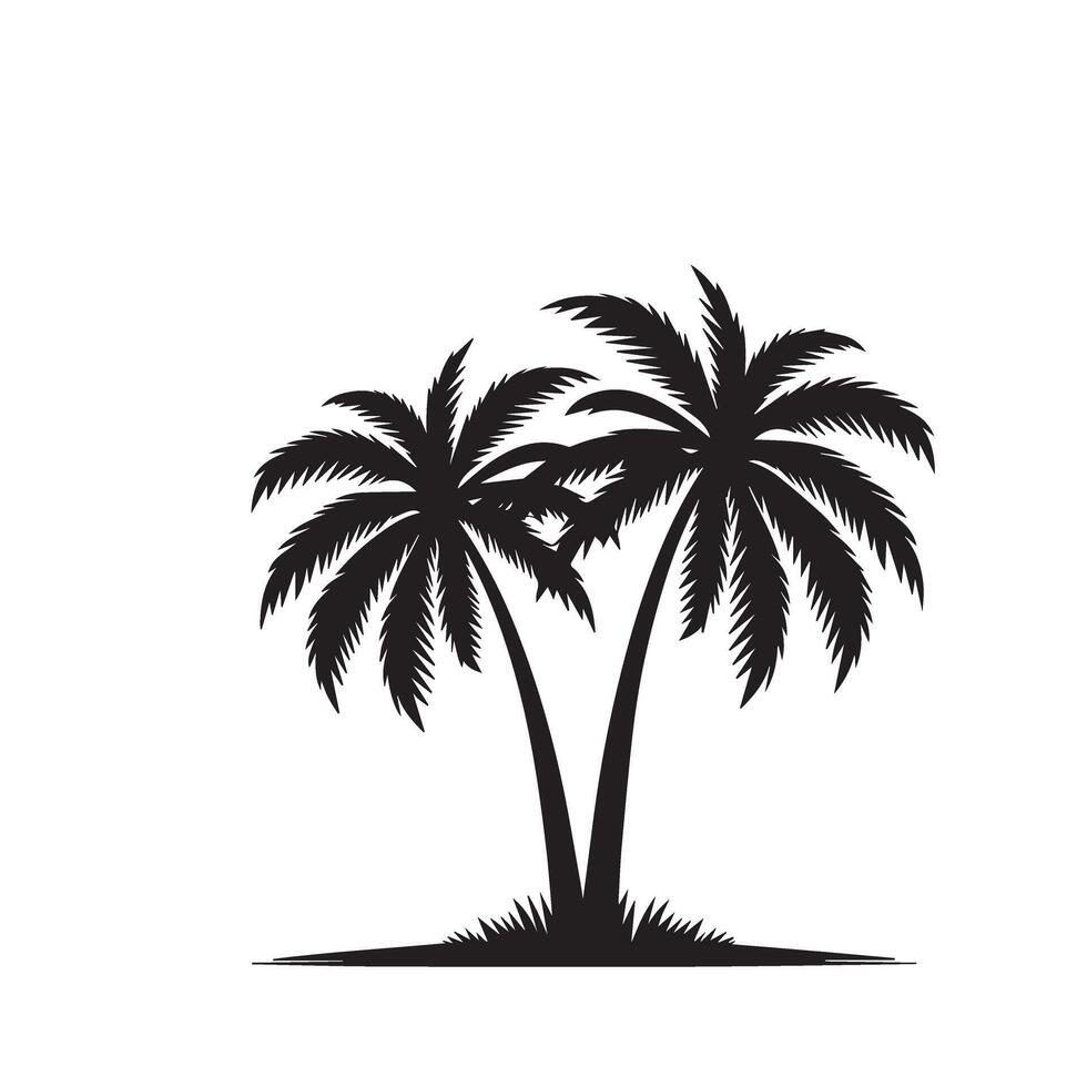 Plam tree silhouette. Date tree silhouette. palm tree logo, icon design black and white. vector