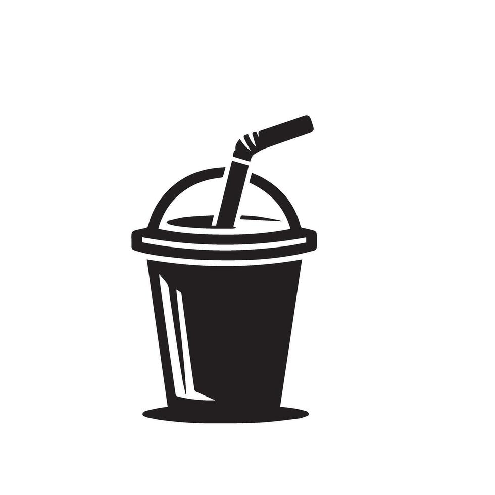 Juice cup silhouette. Juice cup illustration. juice cup logo, icon black and white. vector