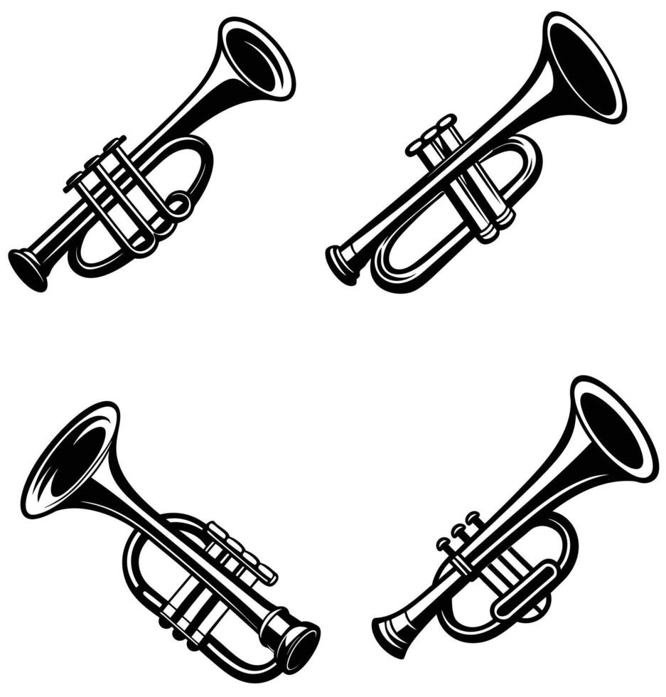Trumpet Icon Silhouette Illustration vector