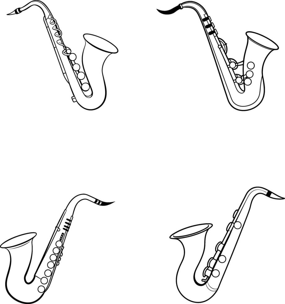 Saxophone Line Art Illustration vector