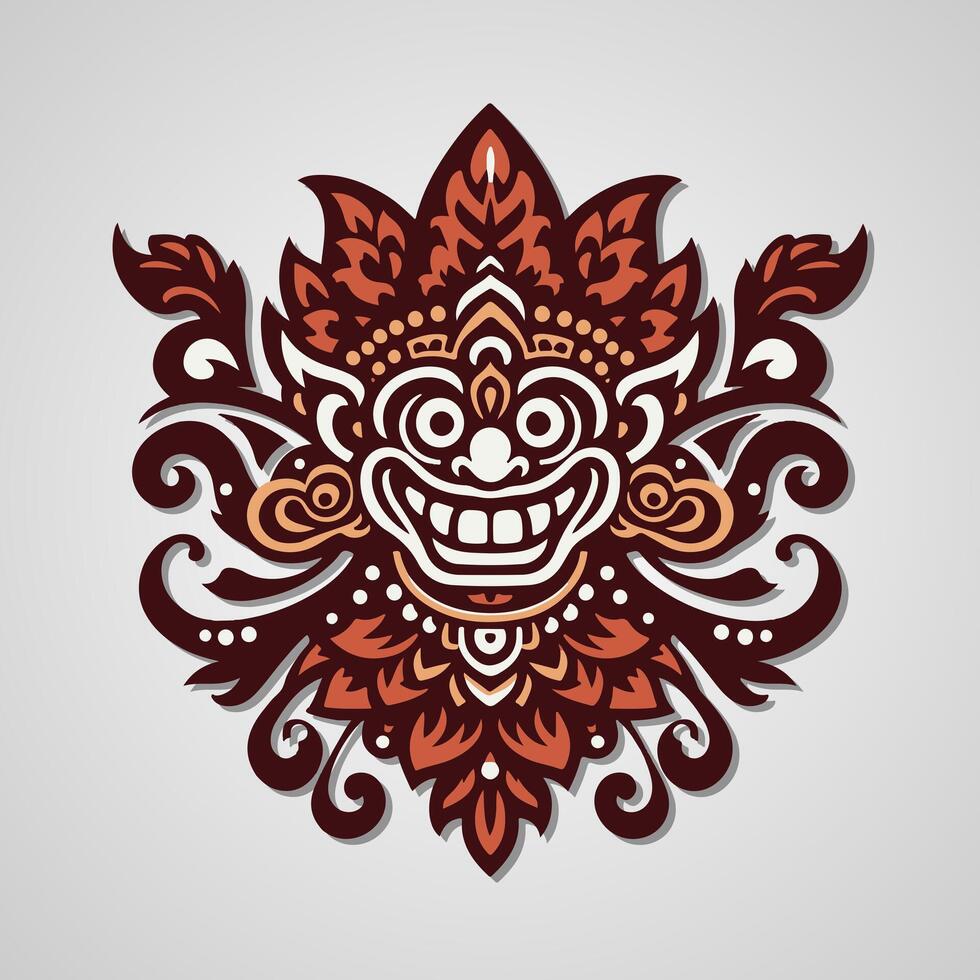 Simple Barong Balinese Head Logo Design vector