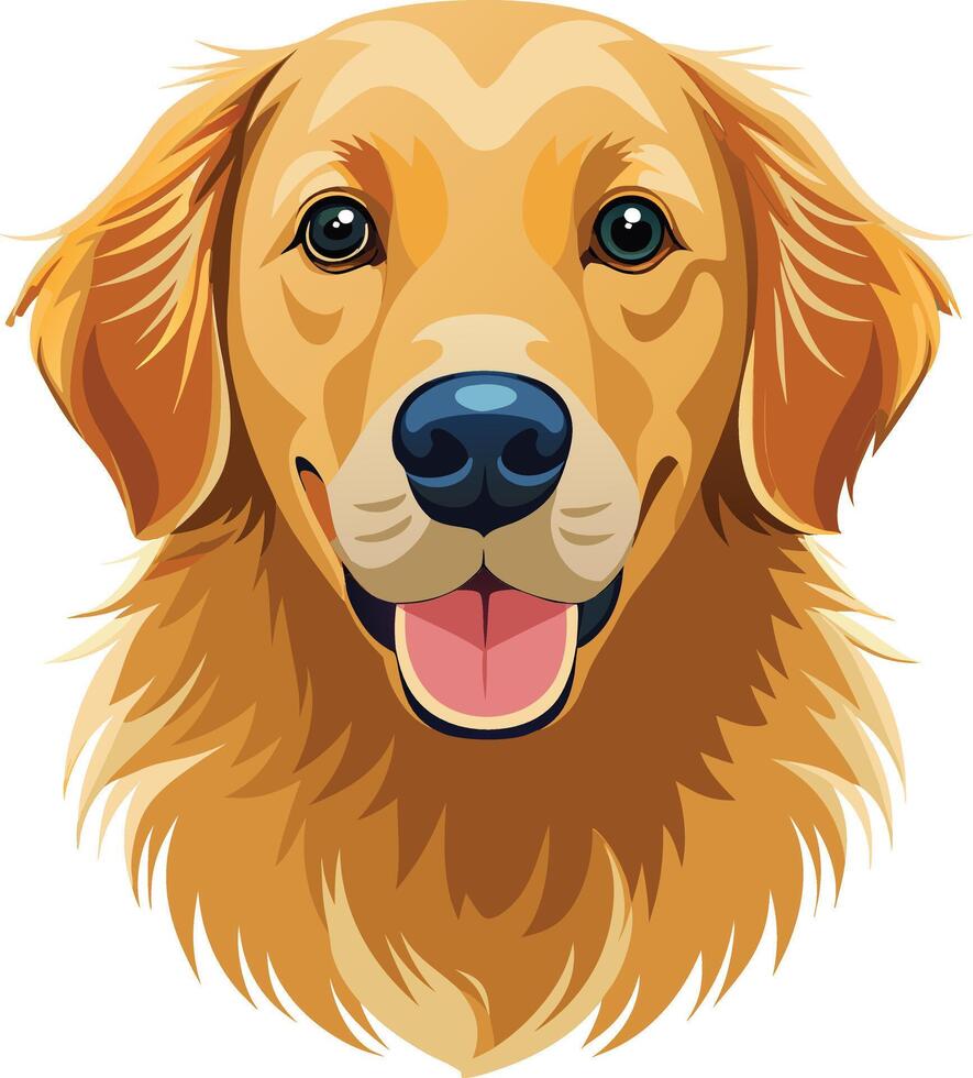 Golden Retriever Dog style,Clipart , Illustration with white background vector