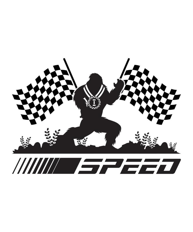 Bigfoot Speed tshirt design vector