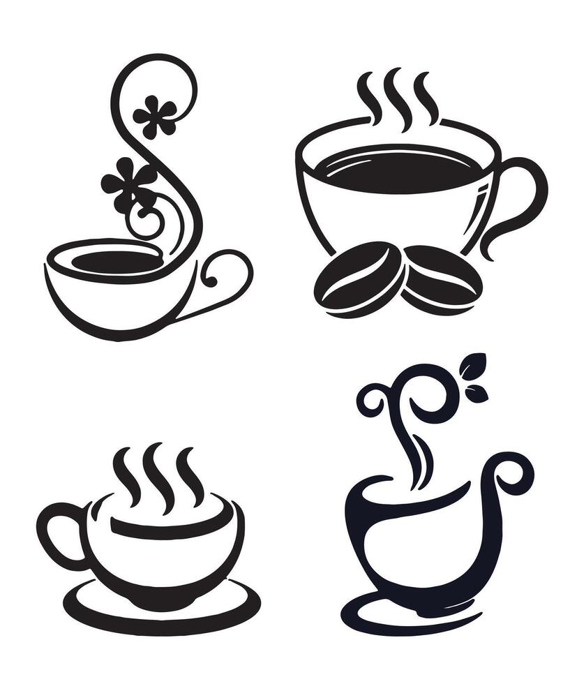 Coffee Silhouette Tshirt Design vector