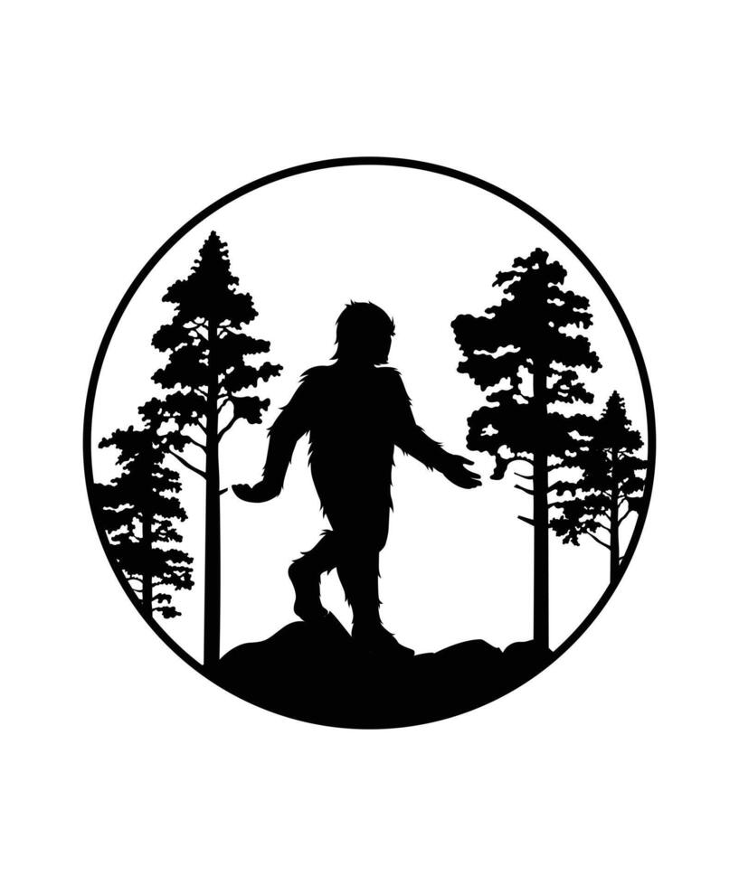 Bigfoot logo tshirt design vector