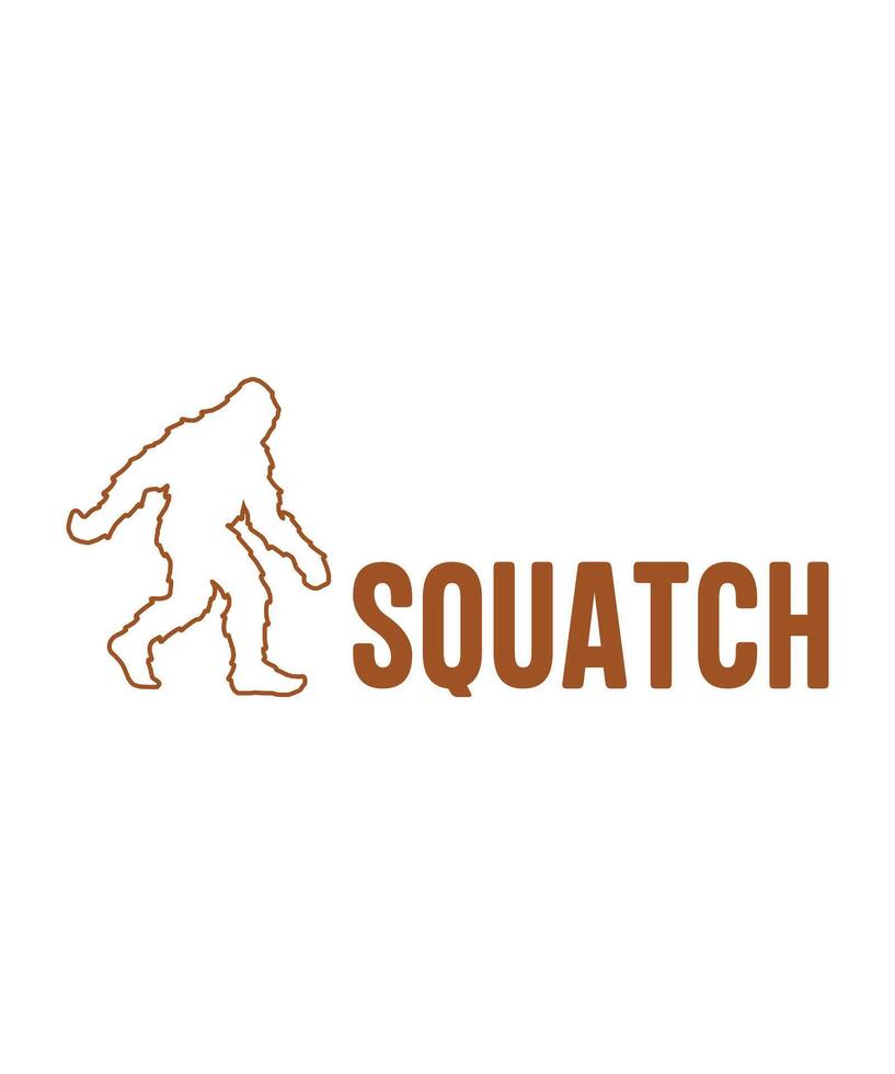 Squatch bigfoot logo tshirt design vector