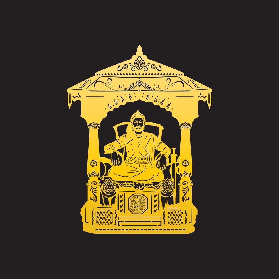 Shivaji Maharaj Design for metal cutting vector