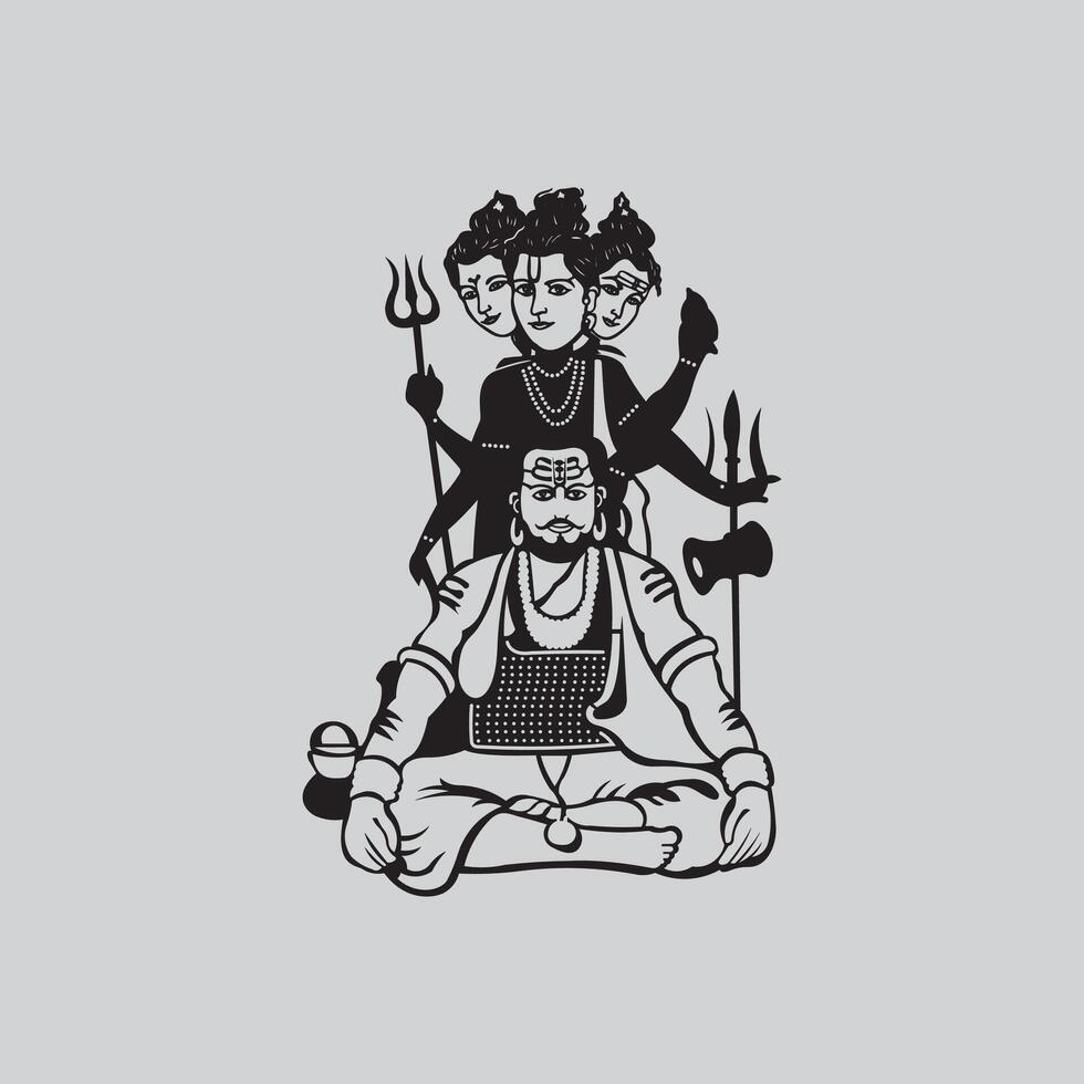 Dattaguru and Kanifnath Maharaj Design vector