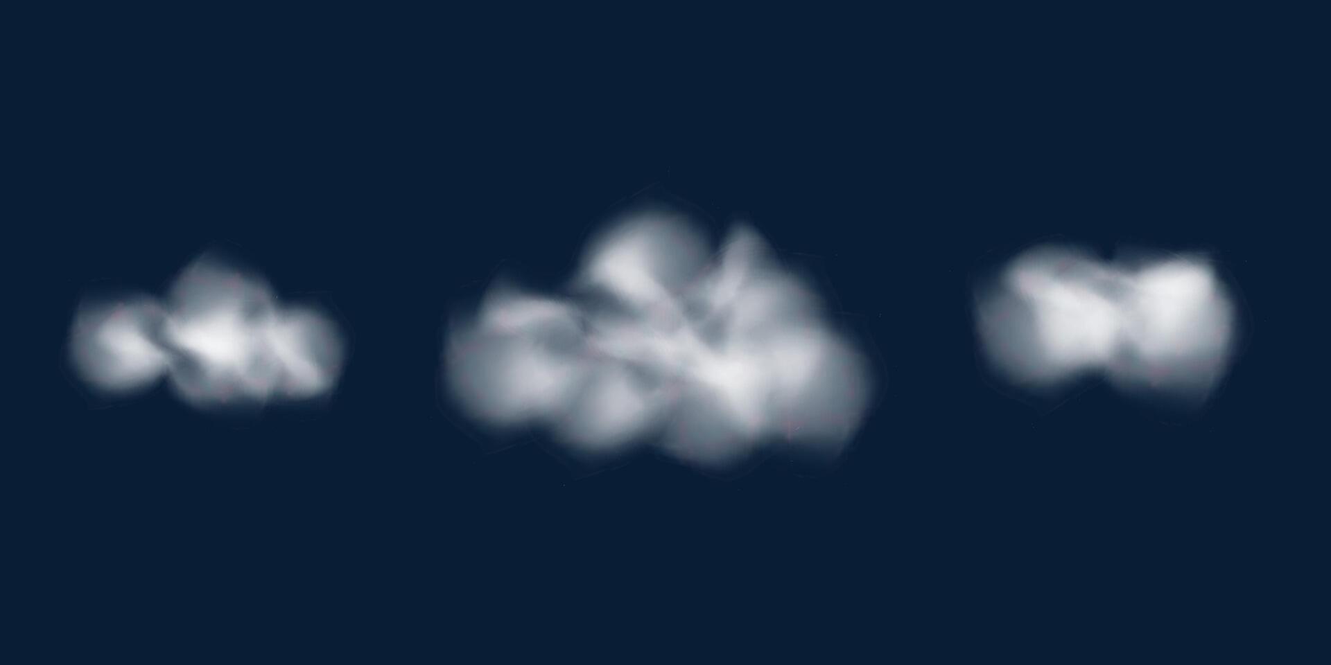 white smoky steam on background. realistic cloud. vector
