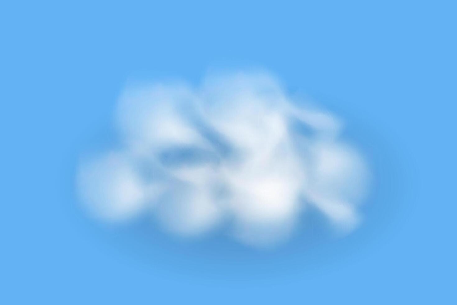 realistic cloud. smoky steam on blue background. vector