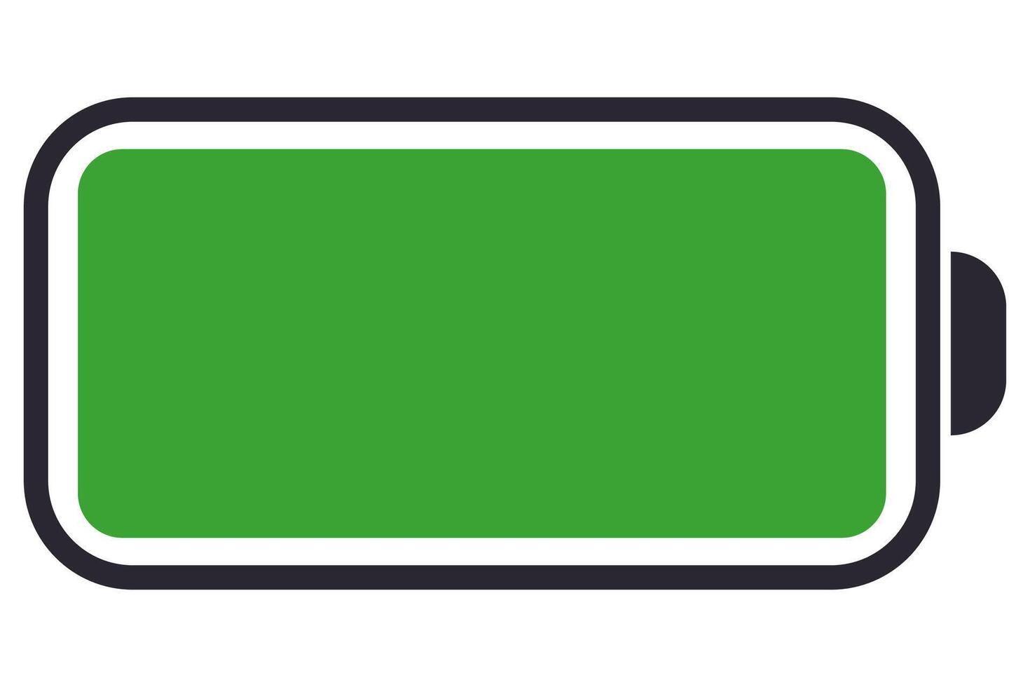 Full battery icon isolated on white background. vector