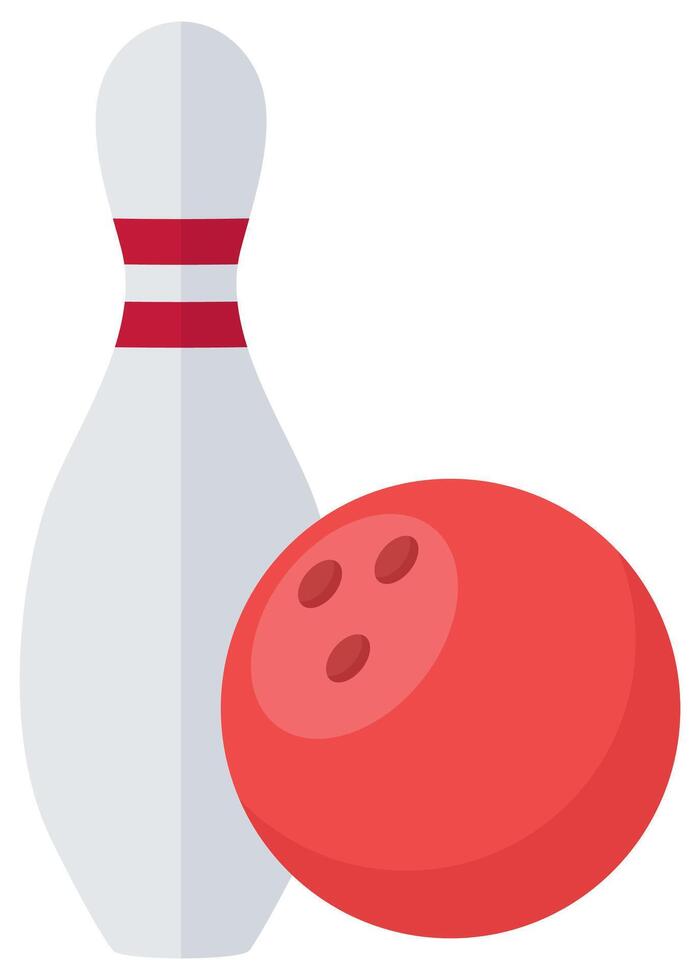 Bowling flat icon isolated on white background. vector
